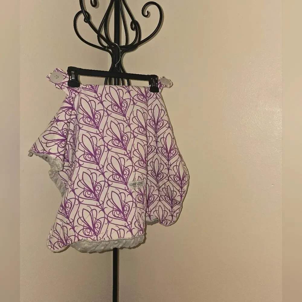 Carseat Cover Purple and White Patterned